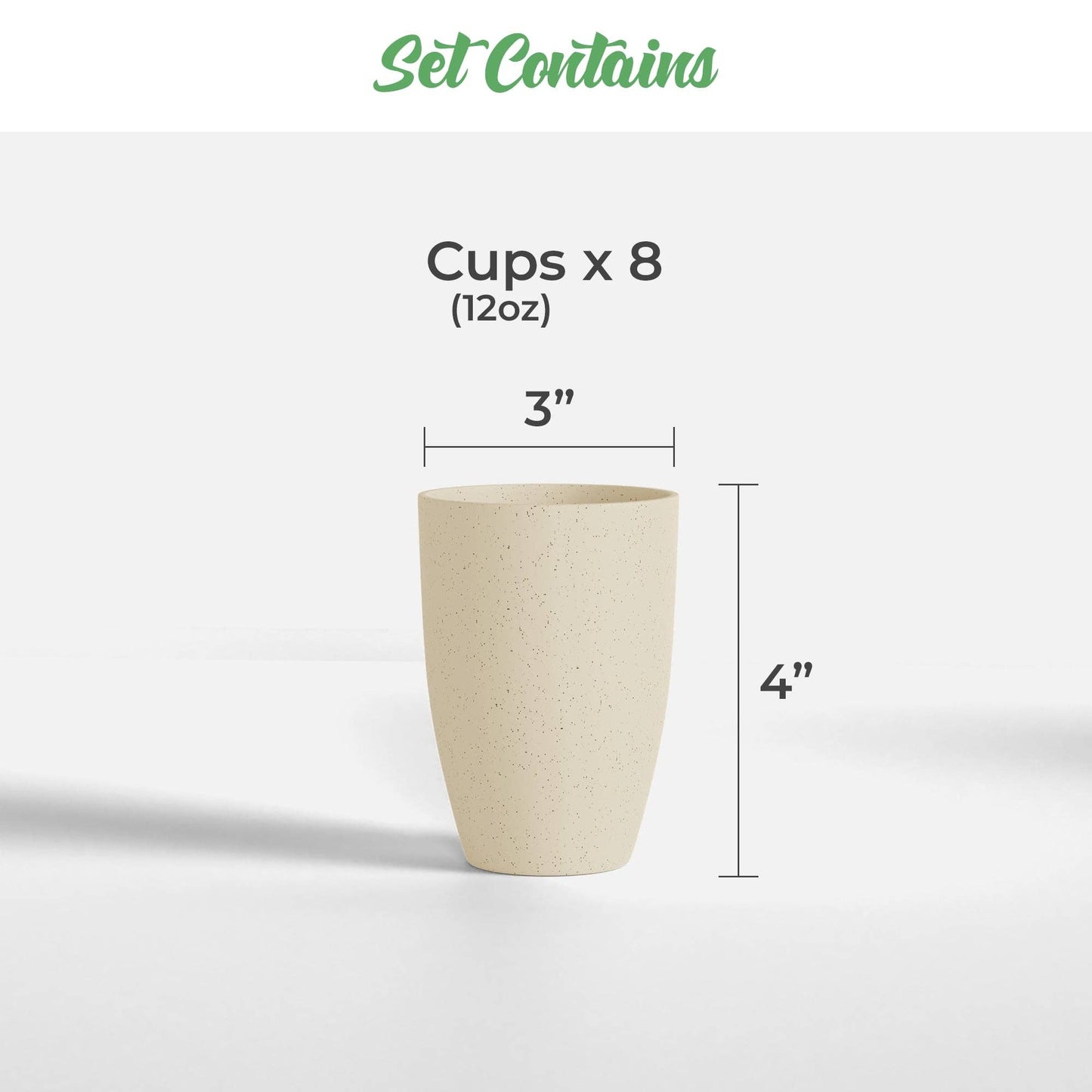 Greendish - Eco-Friendly Wheat Straw Drinking Cups Sets Lightweight