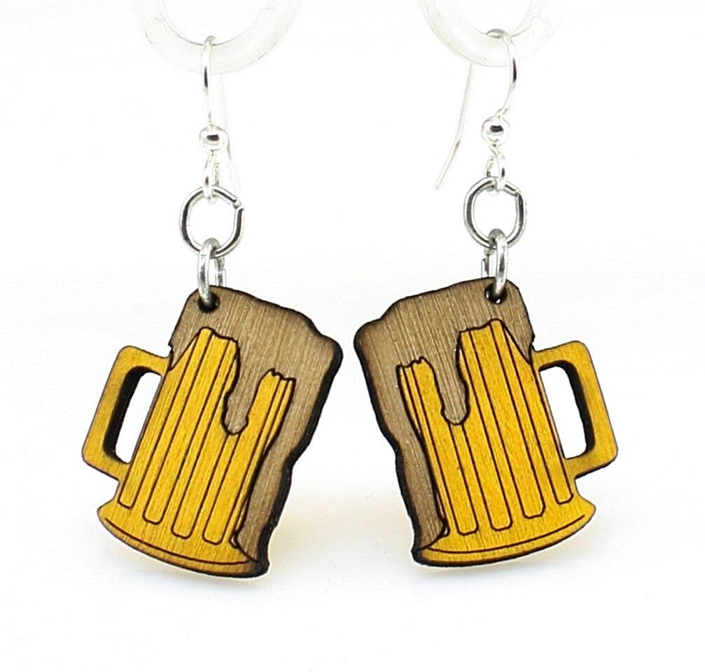Green Tree Jewelry - Beer Mug Earrings