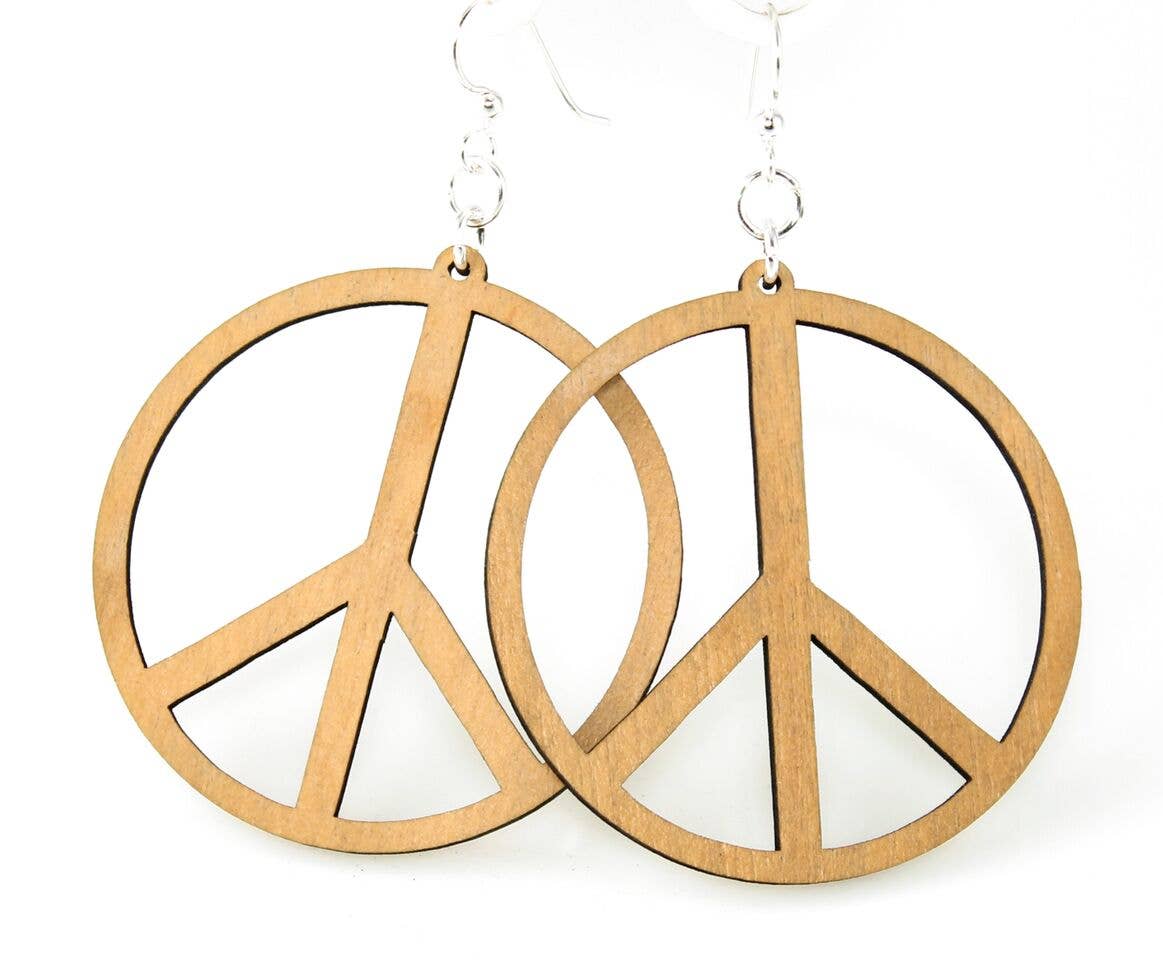 Green Tree Jewelry - Large Peace Sign Earrings