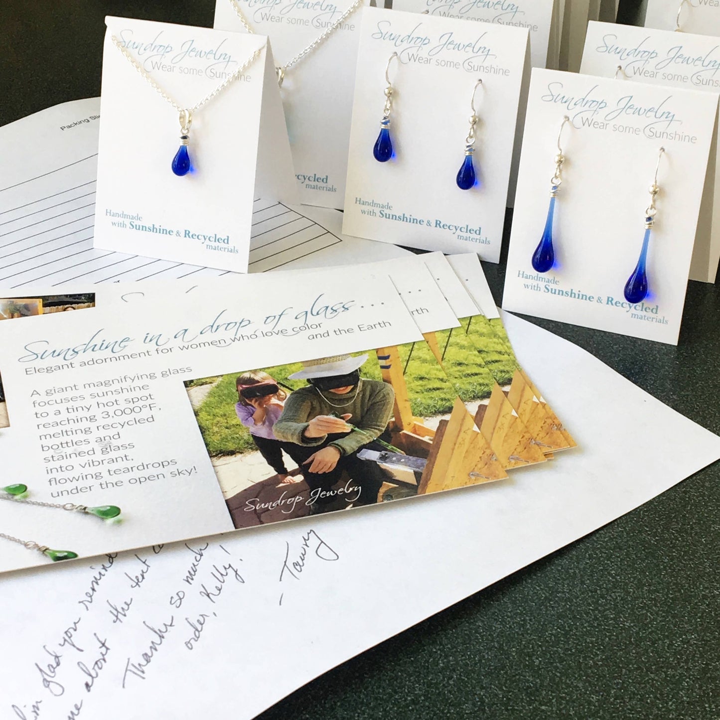 Sundrop Jewelry - Maressa Glass Teardrop Pendant Necklace