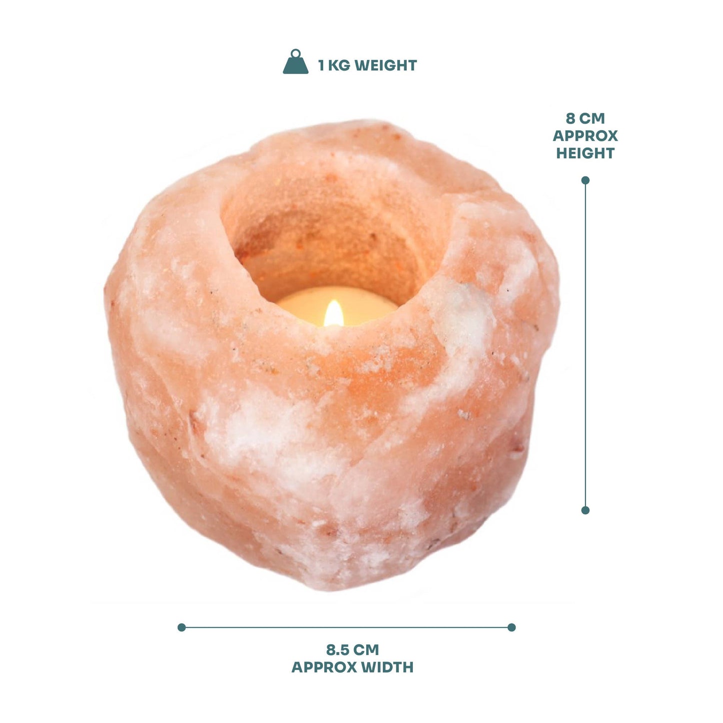 Myga - 1kg Single Himalyan Salt Candle Holder