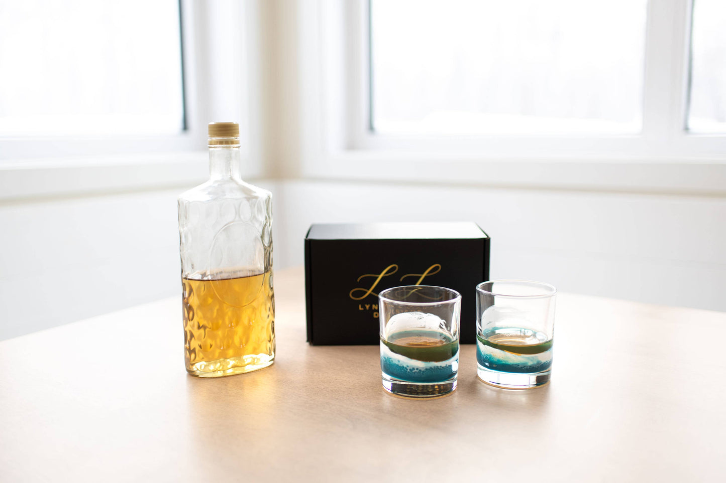 Resin Accented Whisky Glasses-Price is per glass -NO TARIFFS