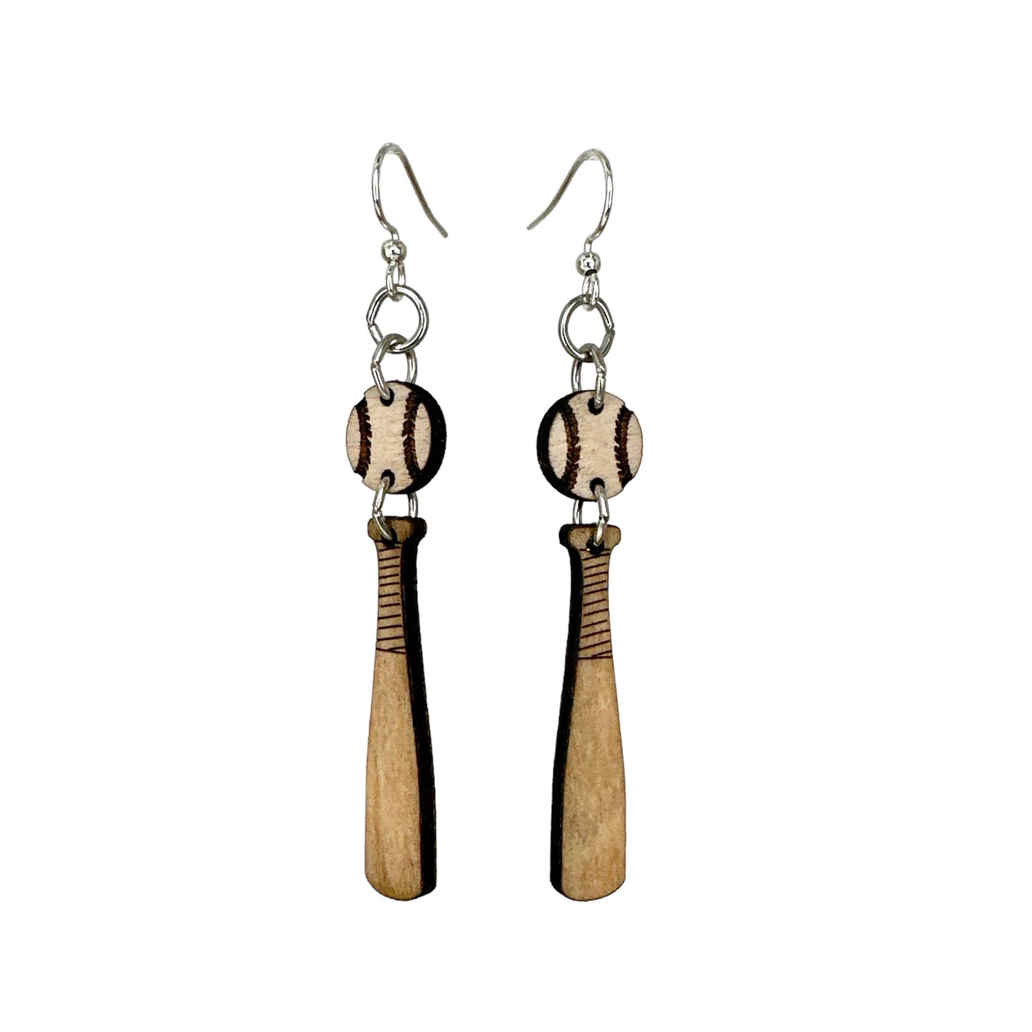 Green Tree Jewelry - Baseball Bat Earrings # 1326