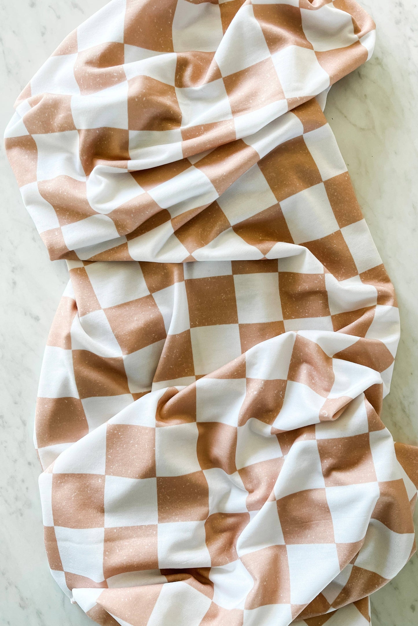 Boho + Babe - Swaddle Blanket - Khaki Checkerboard
