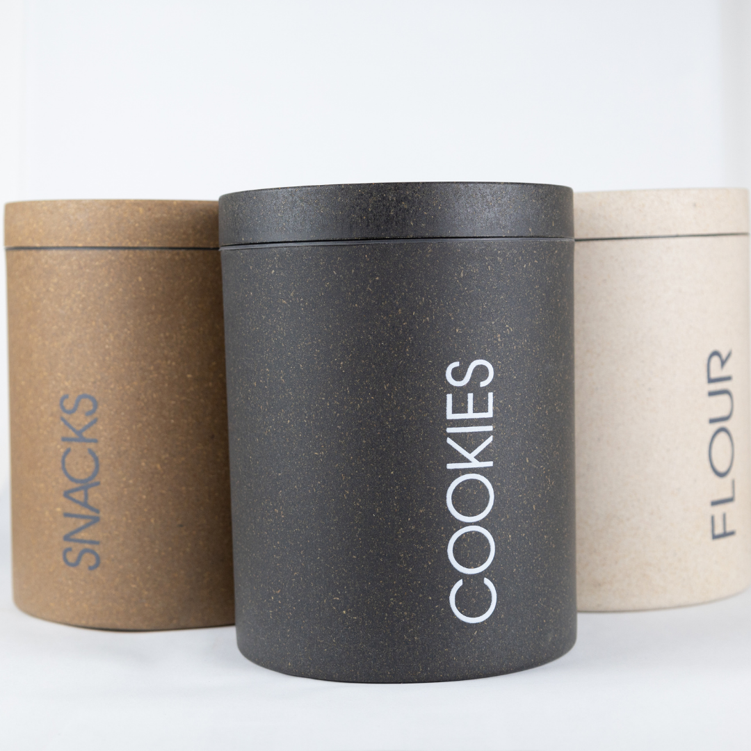 Loopy Products - Sustainable Bamboo Large Snack Canister Sand Color 77 Ounces