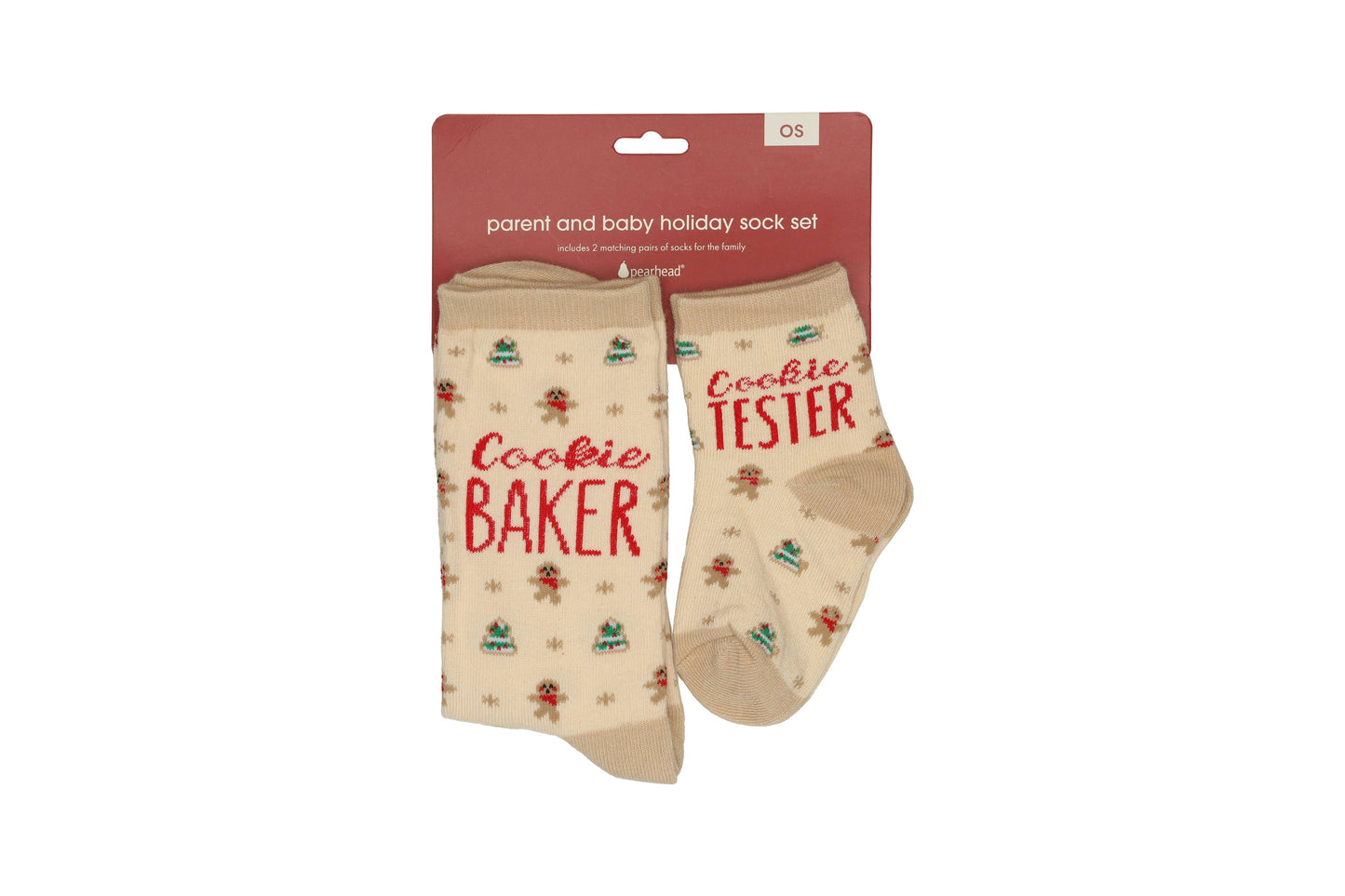 Pearhead - Cookie Baker & Tester Christmas Parent & Baby Sock Set