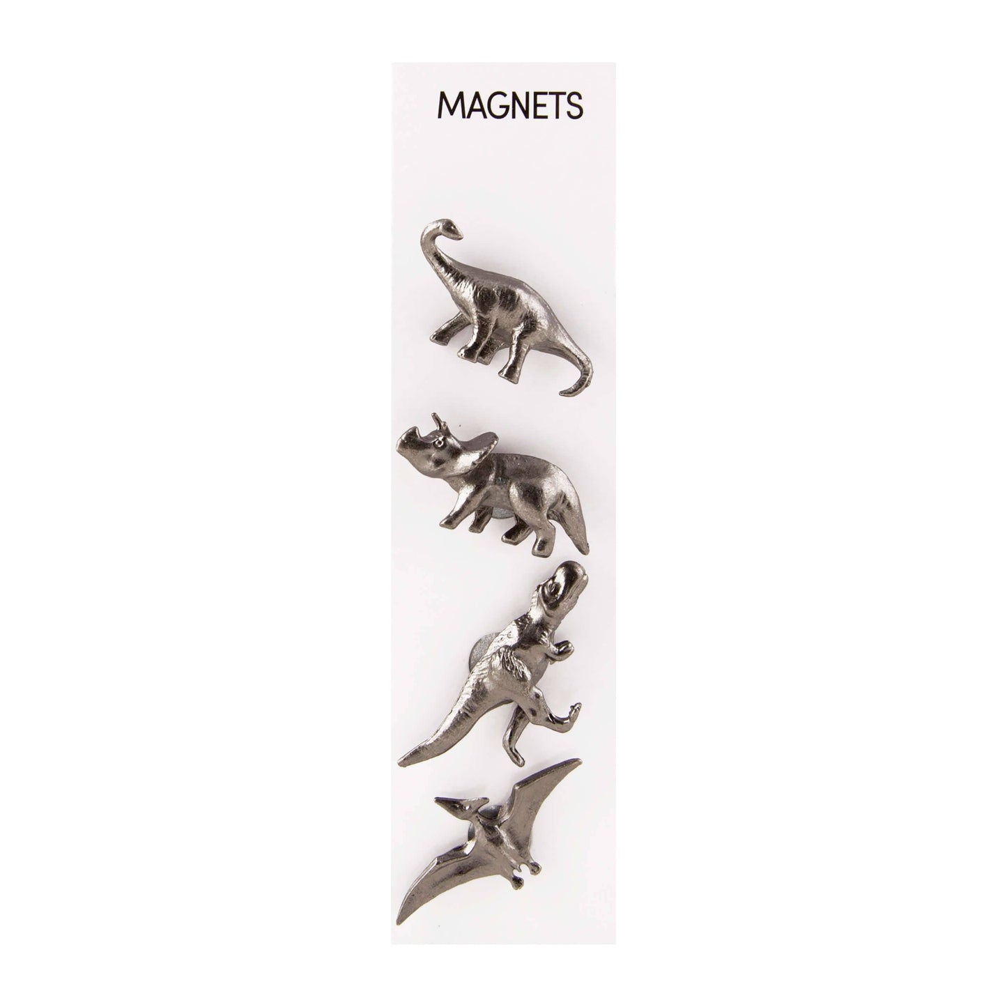 Cast metal dinosaur magnets