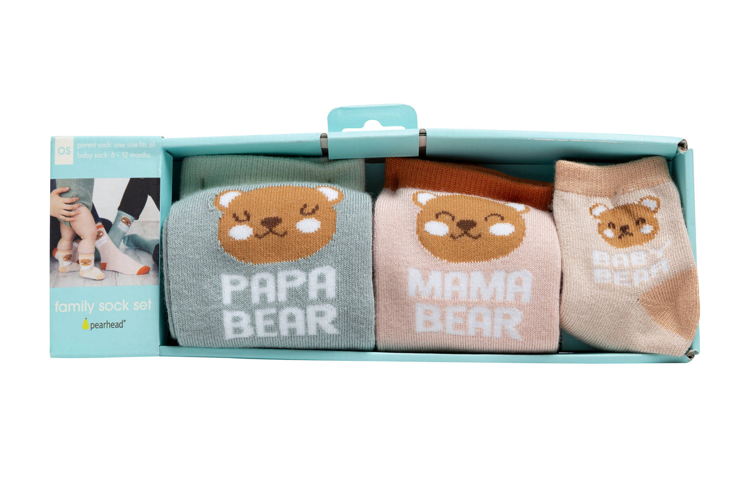 Pearhead - Woodland Family Sock Set, Family Gift Set, Set Of 3