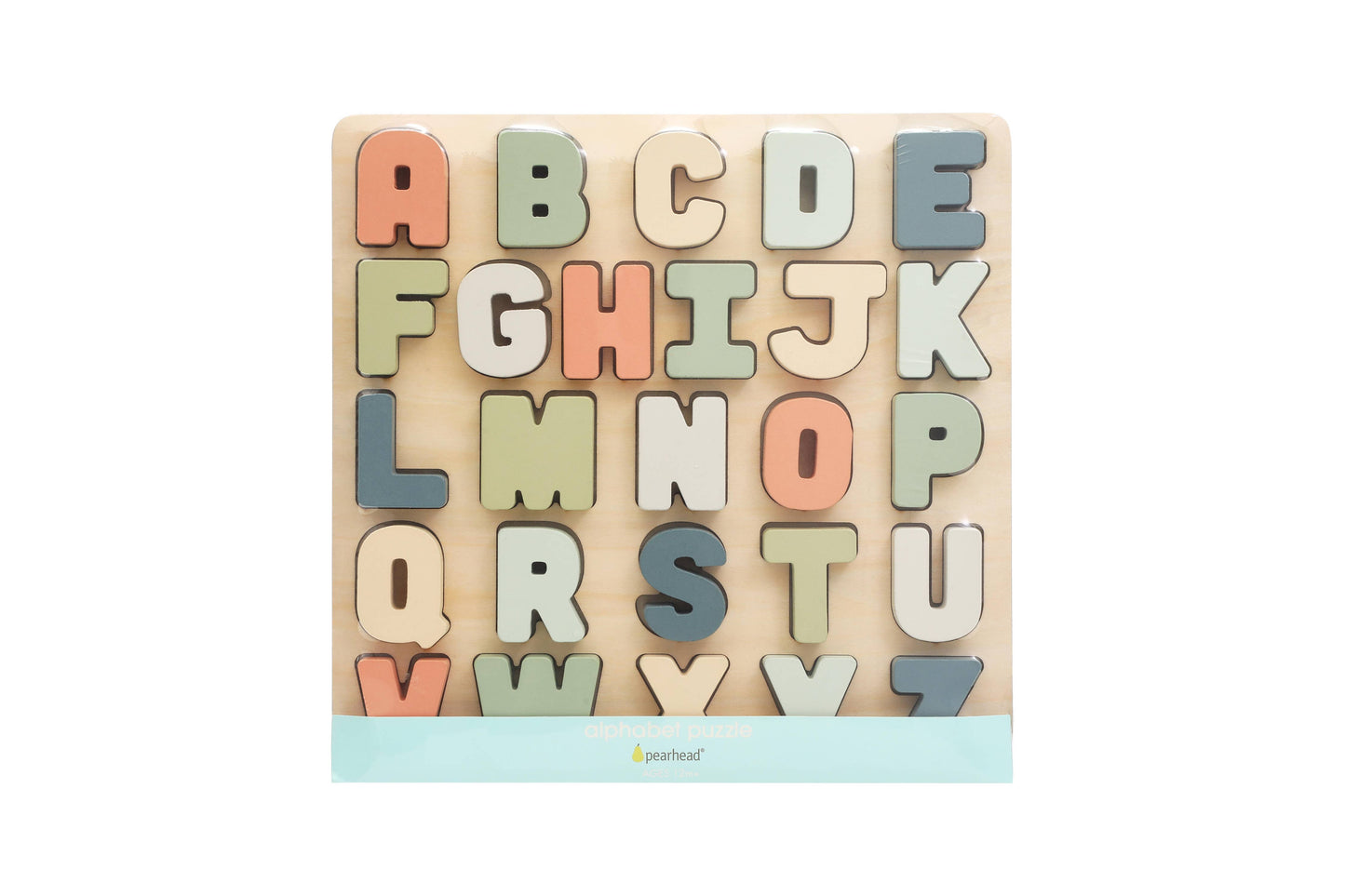 Pearhead - Wooden Alphabet Puzzle, Montessori Learning Toy