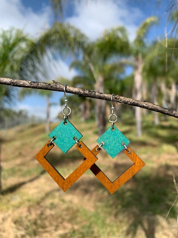 Green Tree Jewelry - Irel Square Earrings