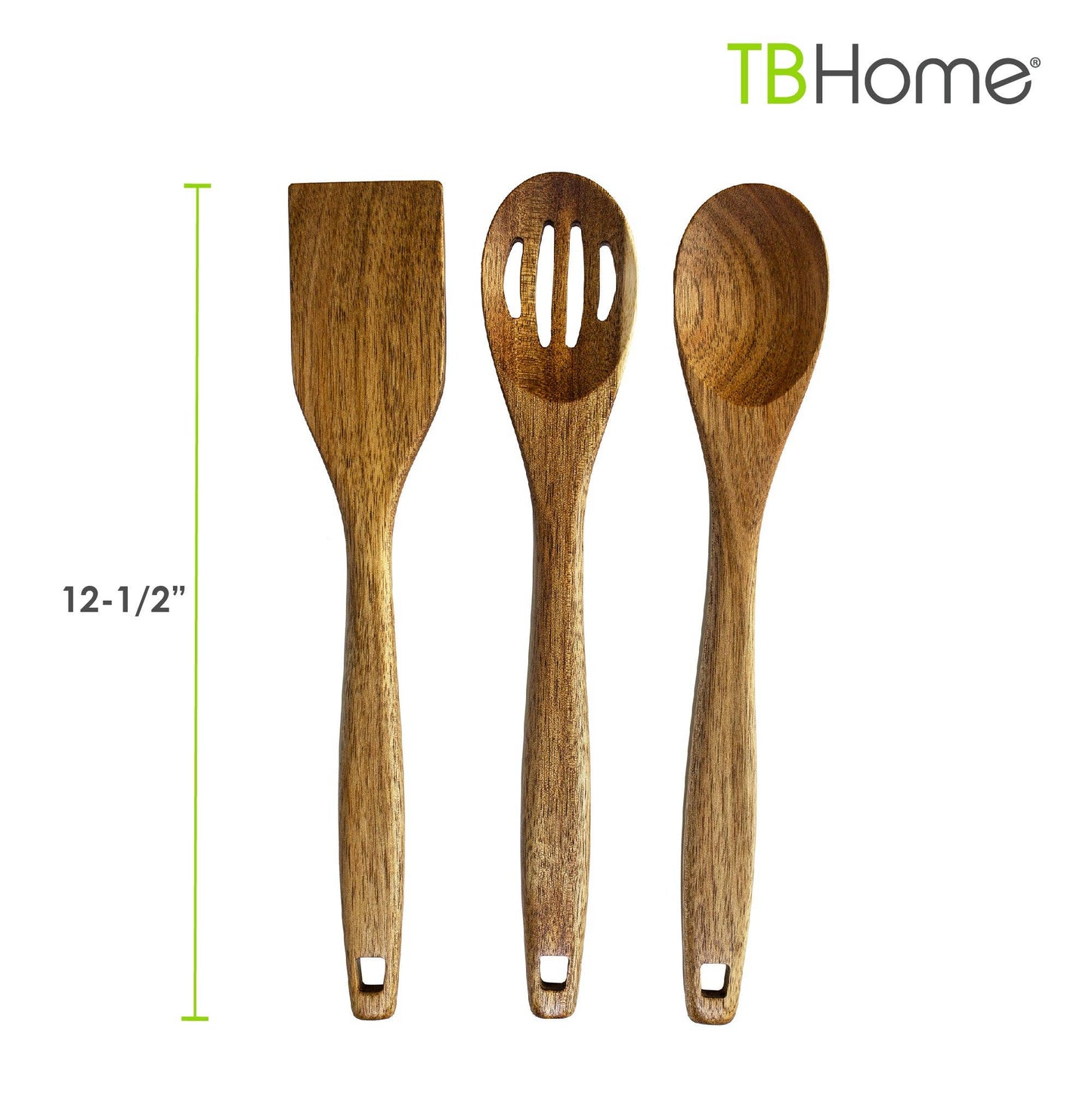 Totally Bamboo - TB Home® 3-Piece Acacia Wood Cooking Utensil Set