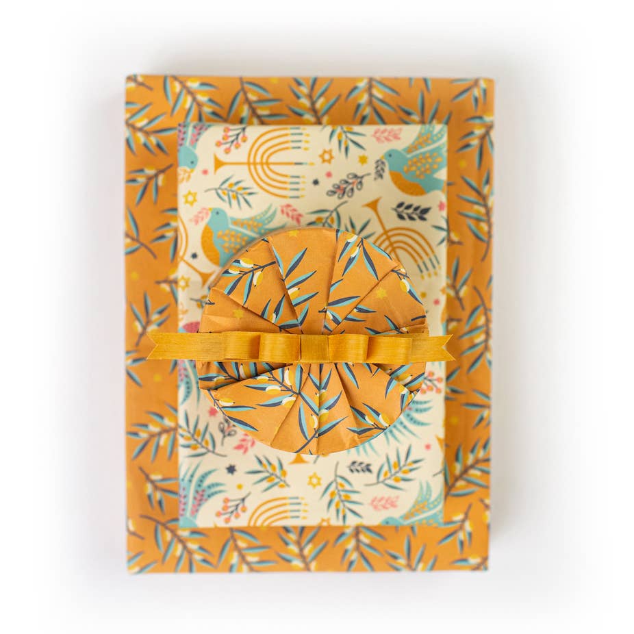 Wrappily Eco Gift Wrap Co. - Hanukkah Doves • Double-sided Eco Wrapping Paper • Holiday