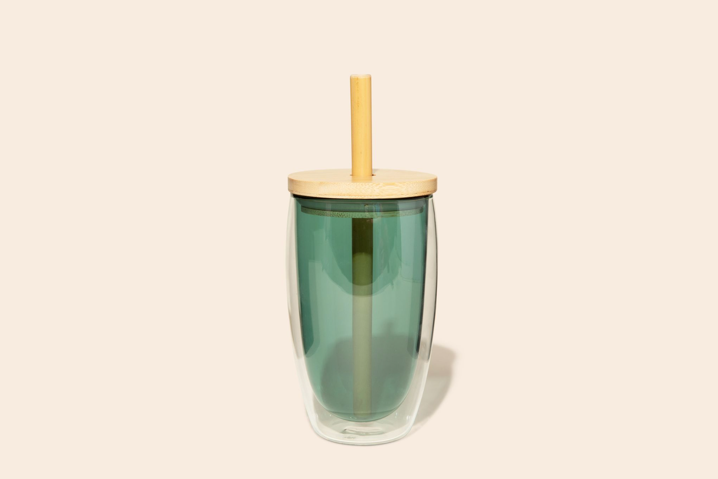 Reusable Glass Tumbler Cup + Bamboo Straw