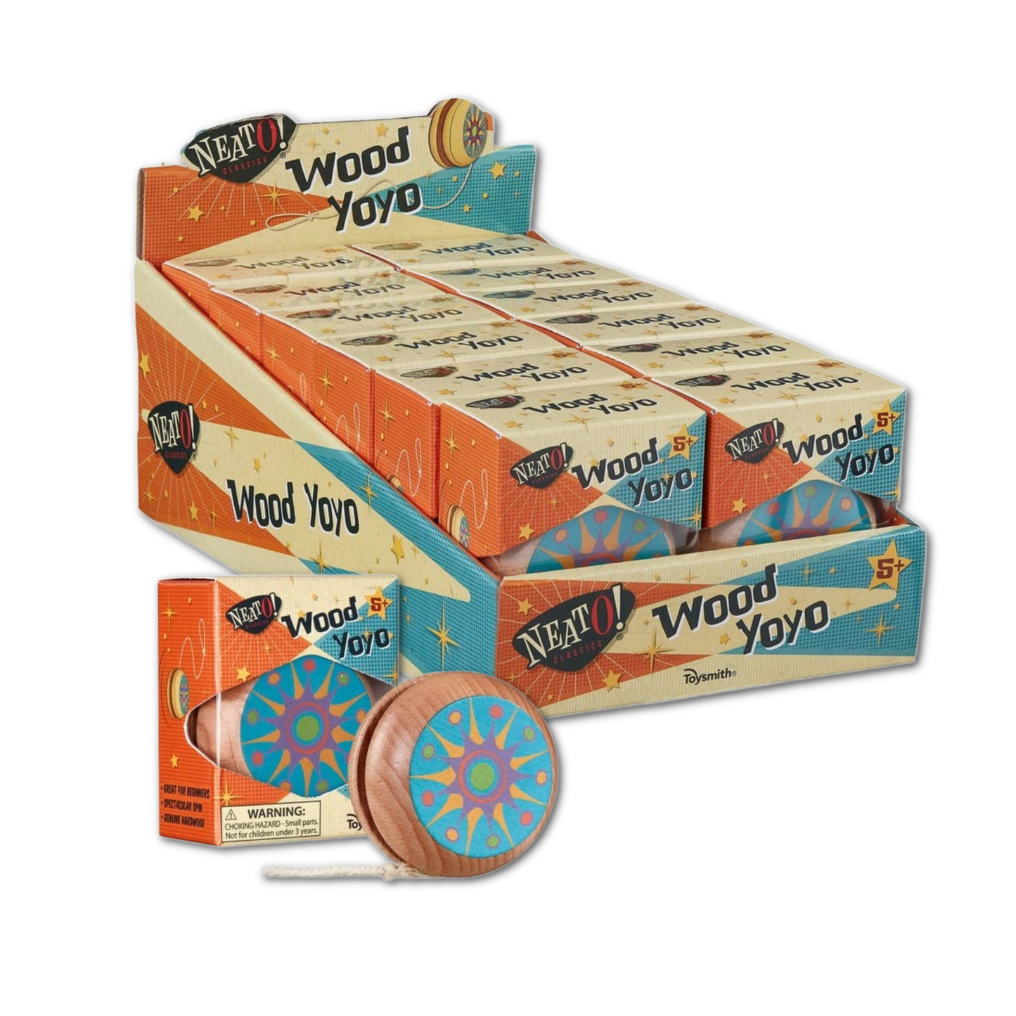 Toysmith - Neato! Wood Yo-Yo- Retro Classic, vintage toys