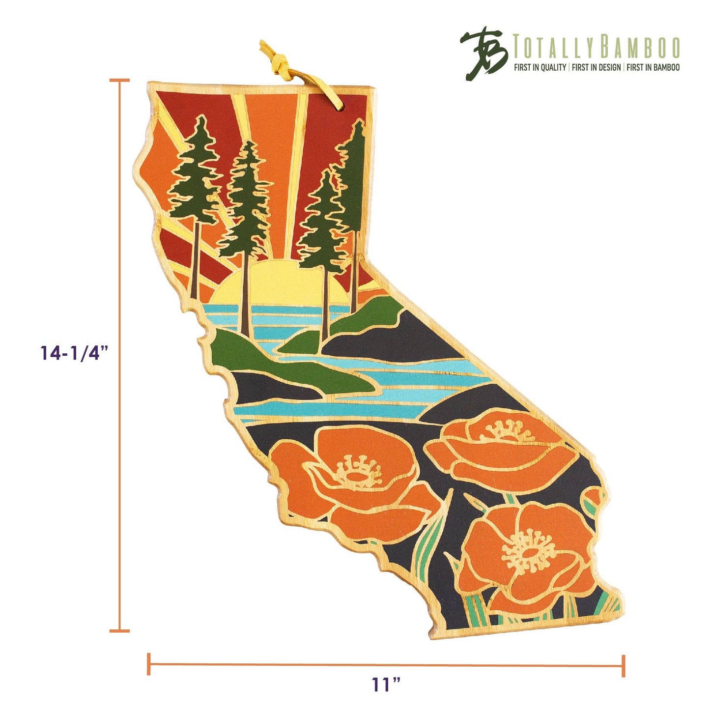 Totally Bamboo - California Cutting Board with Artwork by Summer Stokes