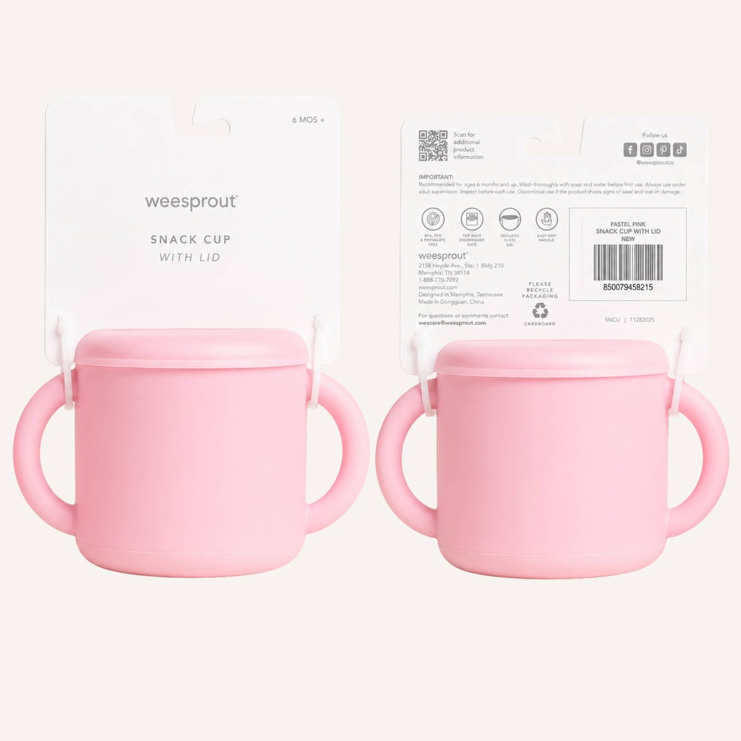 WeeSprout - Silicone Spill-Proof Snack Cup for Babies & Toddlers