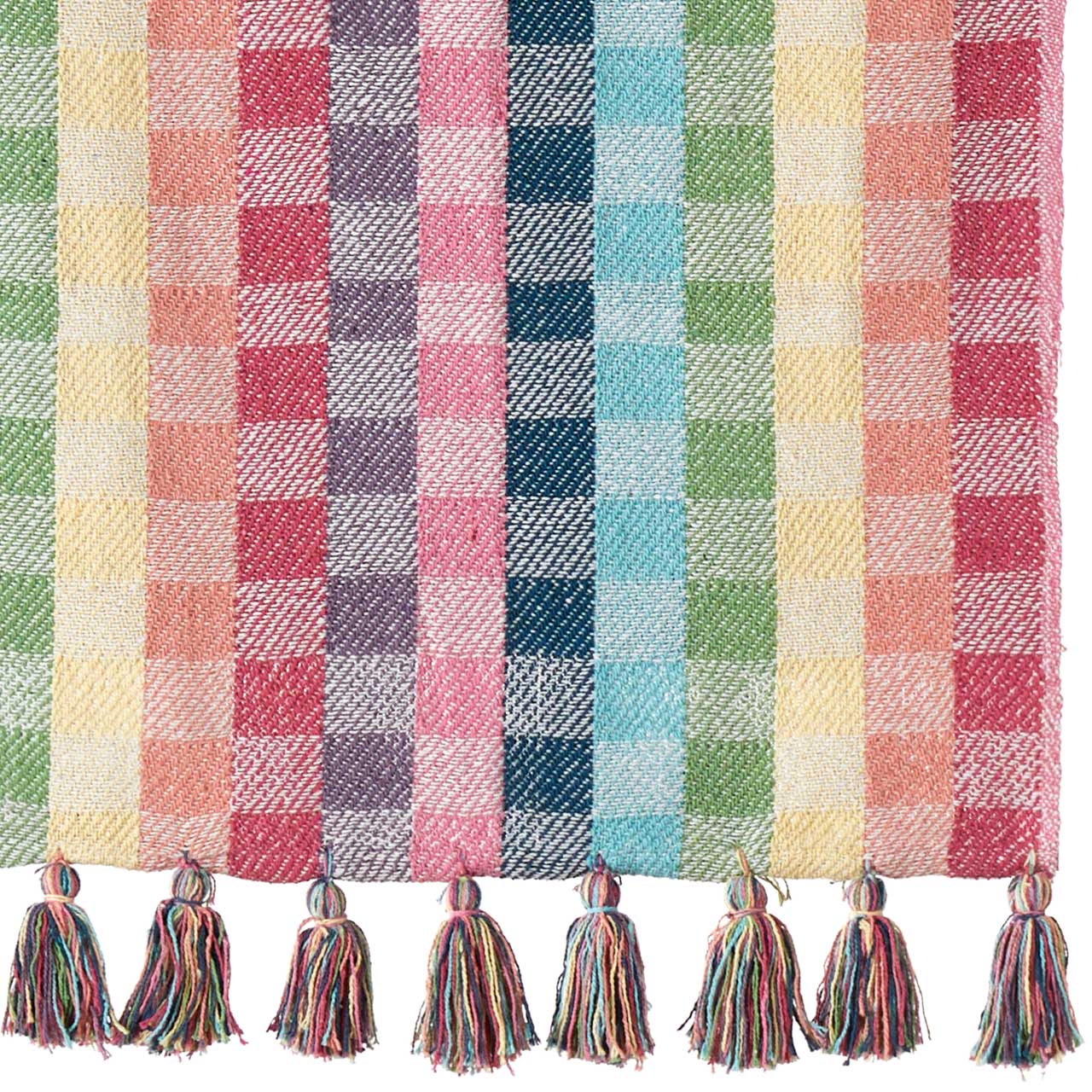 SERRV International - Rainbow Gingham Rethread Throw Blanket