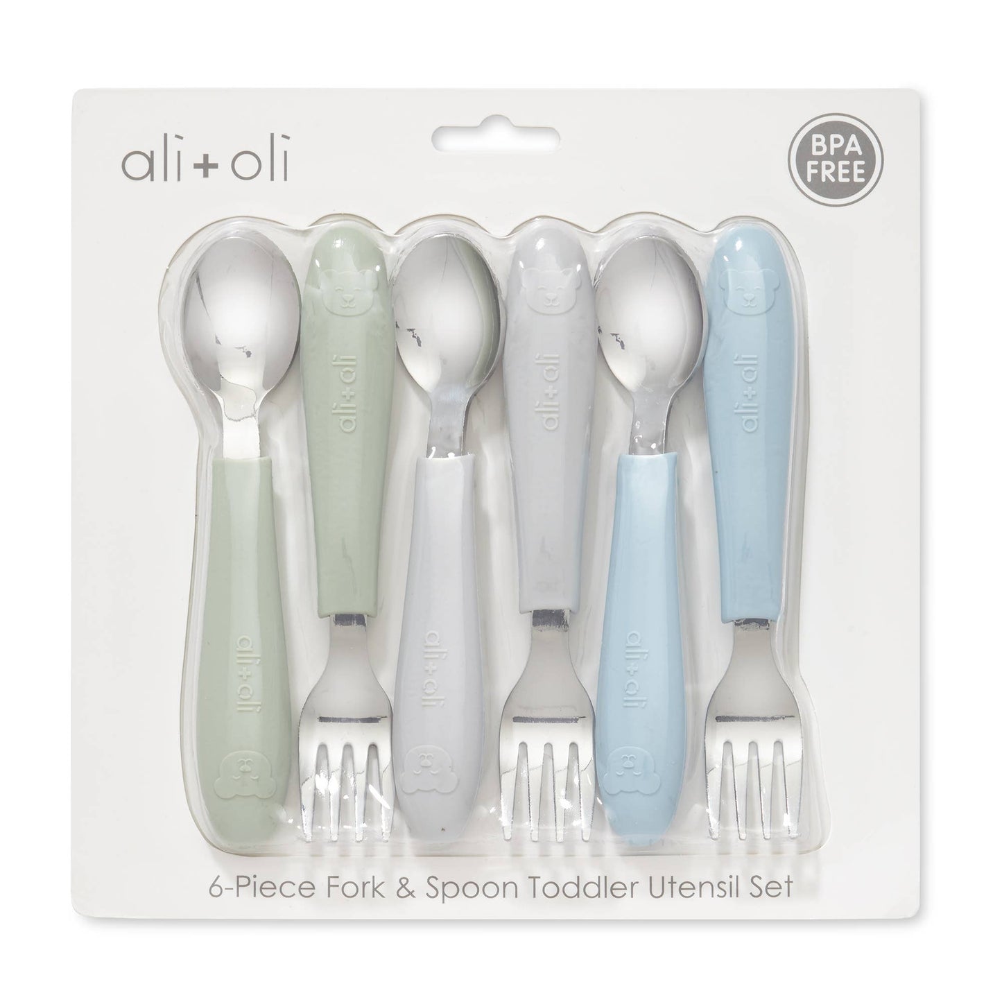 Ali+Oli - Ali+Oli (6pc) Toddler Utensils Set - Stainless Steel (Bears)