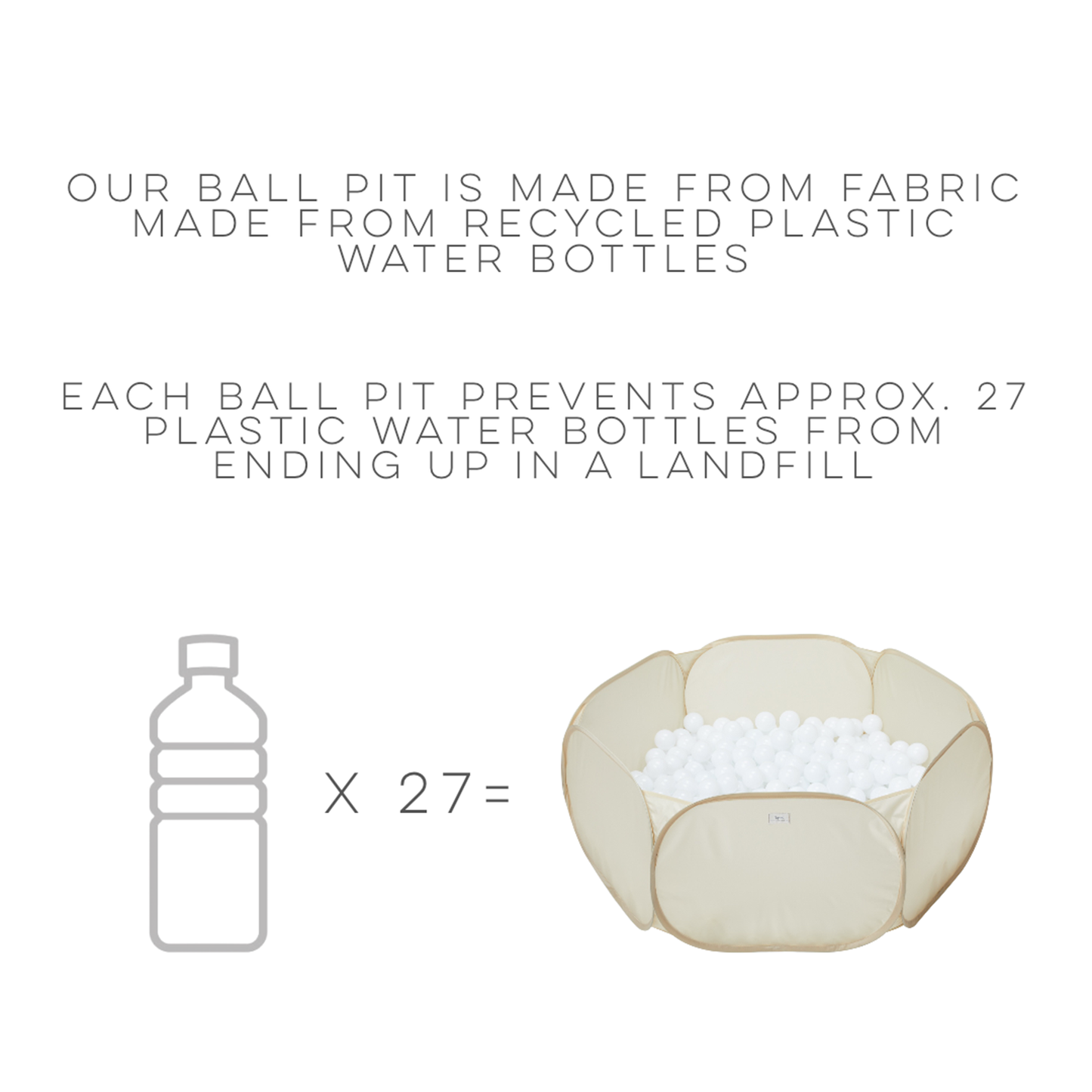 3 Sprouts - Kids Ball Pit with Recycled Fabric (balls not incl.)