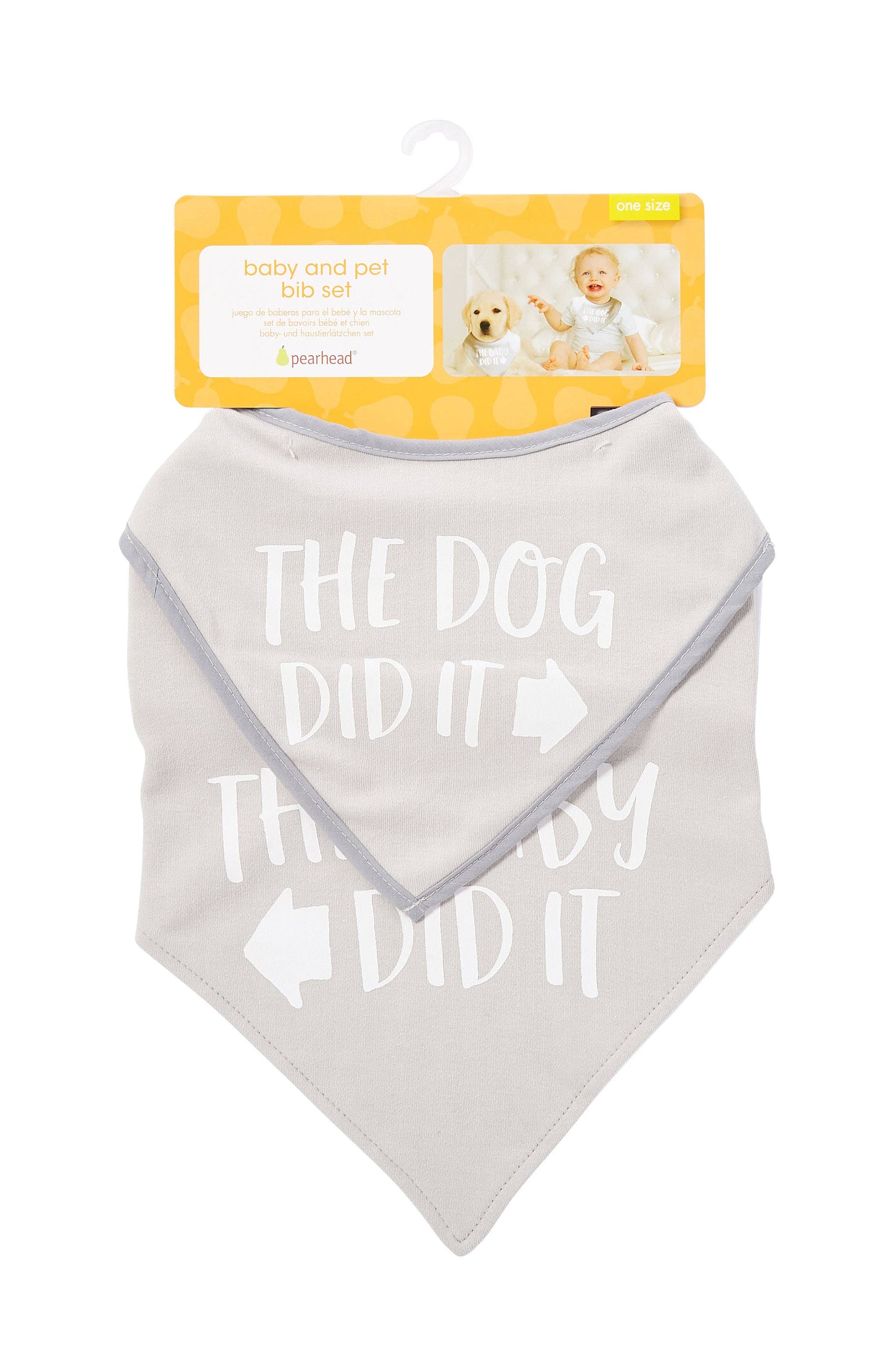 Pearhead - Baby And Pet Bib Set, Gray