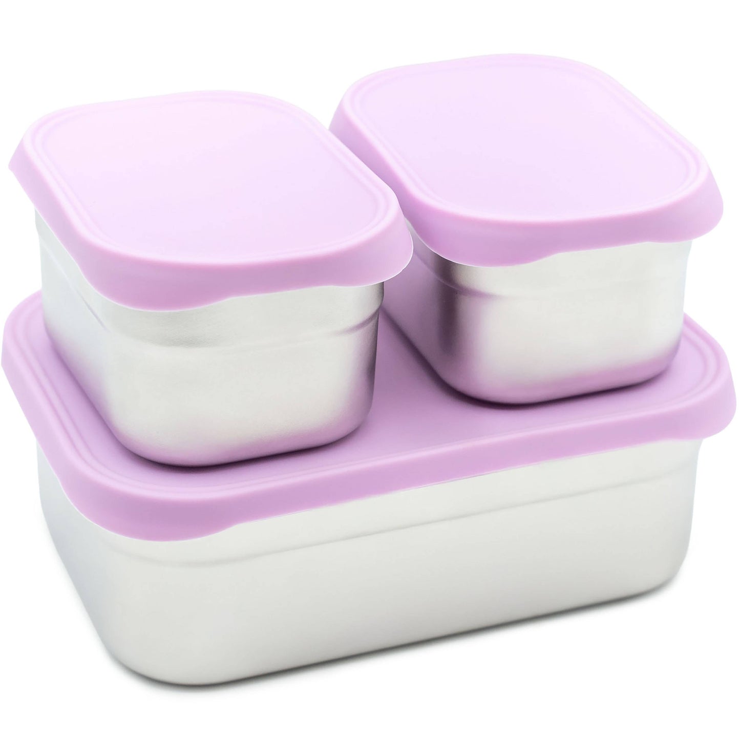 WeeSprout - Stainless Steel Bento Box Set with Silicone Lids – Set of 3