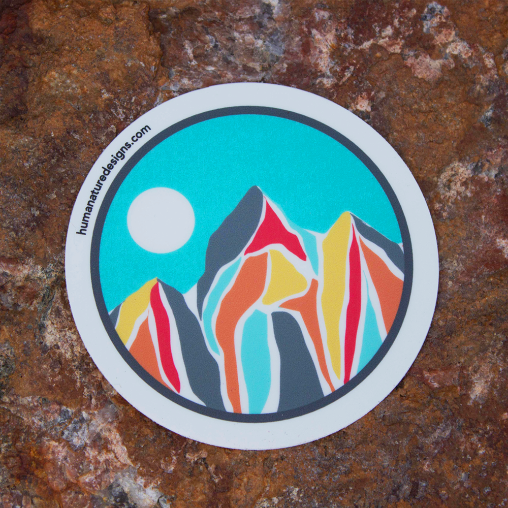 Mosaic Mountain Sticker Colorado Sticker & Souvenir, 3x3"