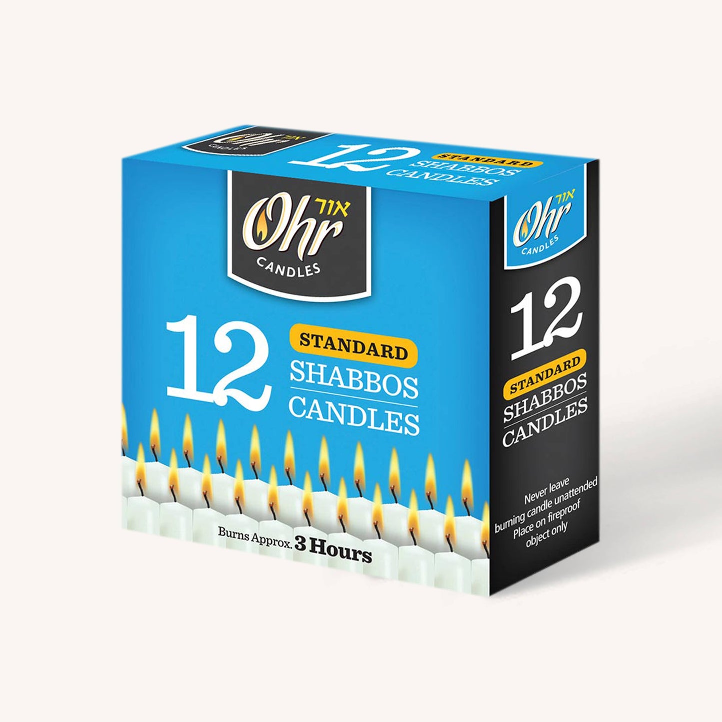 Ner Mitzvah - Standard Shabbos Candles - 3 Hour - 12 Pack (Ohr)