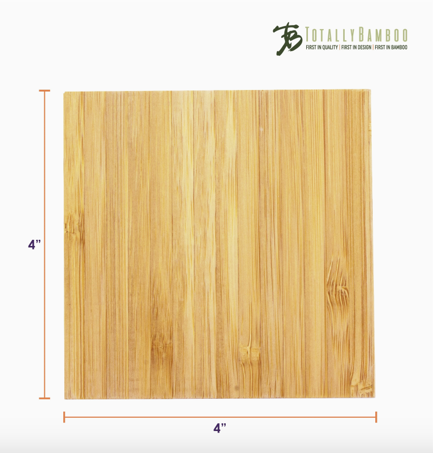 Bamboo Coaster Set - 4 piece with Holder