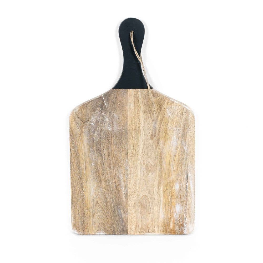 12039-Mango Wood Chopping Board With Black Handle