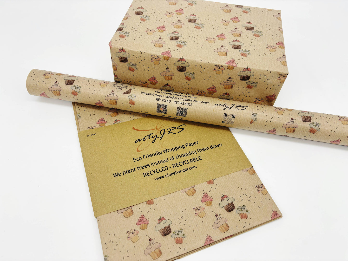 Cupcakes Recycled Kraft Wrapping Paper