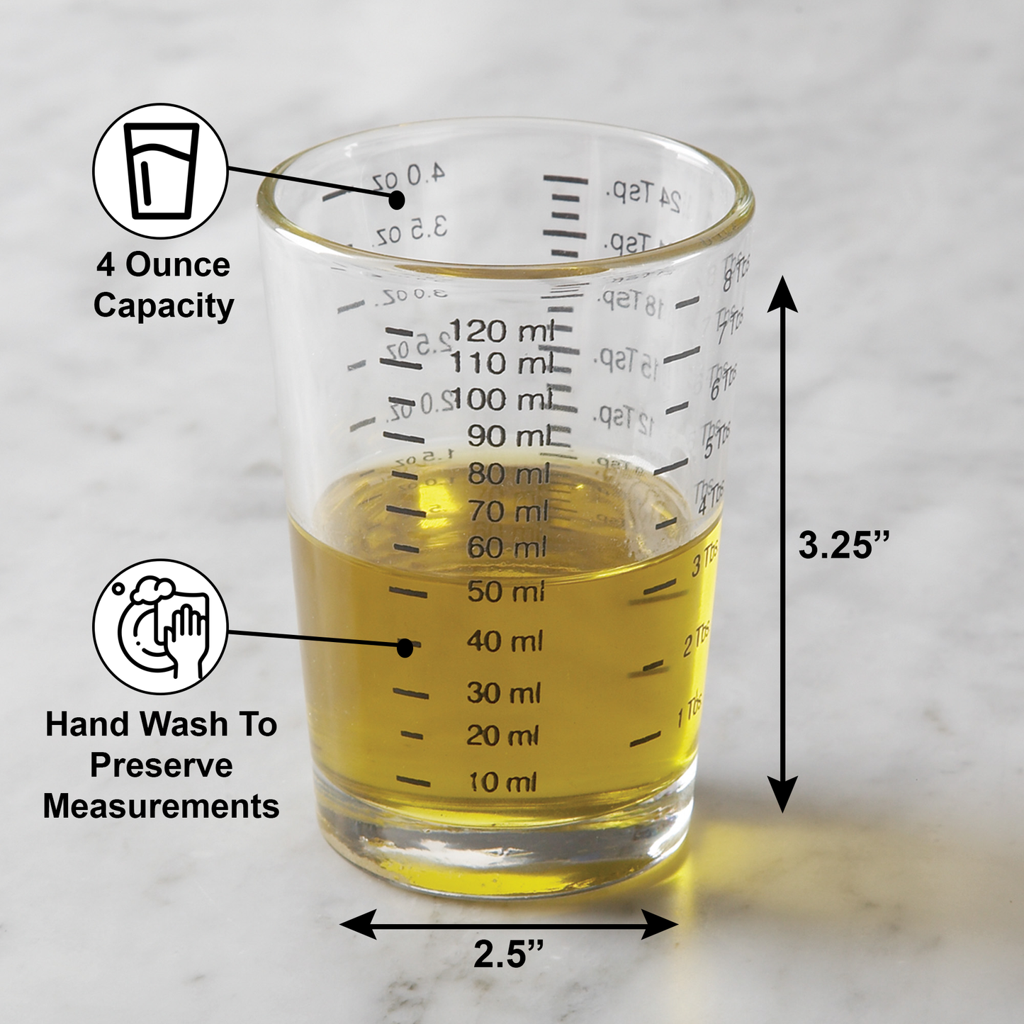Fox Run Brands - Fox Run Mini Measuring Glass, 4 oz.