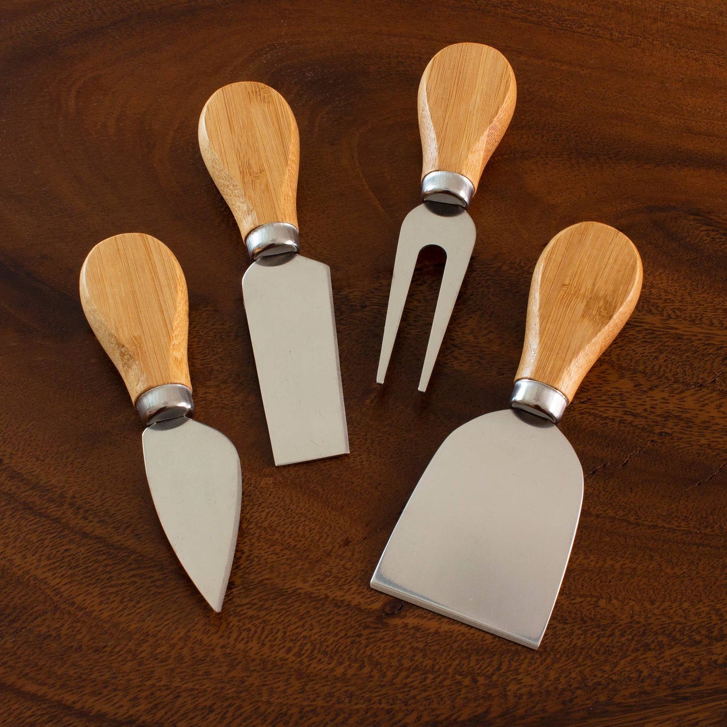 Totally Bamboo - 4-Pc. Cheese Tool Set – Cheese Knives for Charcuterie Boards