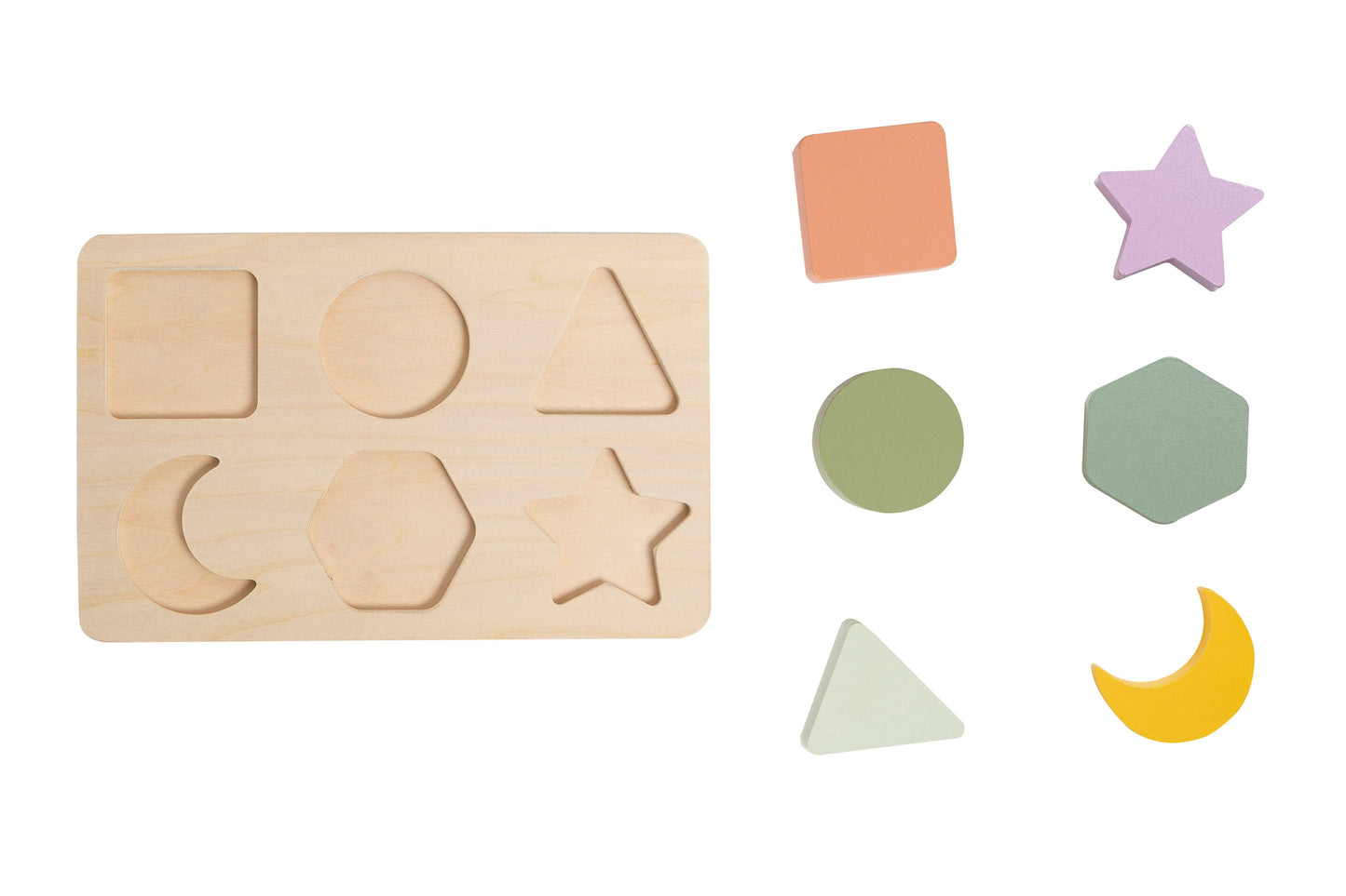 Pearhead - Wooden Shapes Puzzle, Developmental Learning Toy