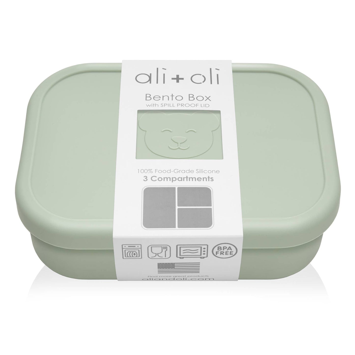Ali+Oli - Ali+Oli Leakproof Silicone Bento Box (Pine) Back to School