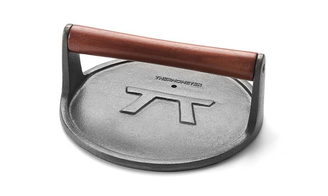 Fox Run Brands - Outset Cast Iron Round Grill Press, 8" x 3.25"