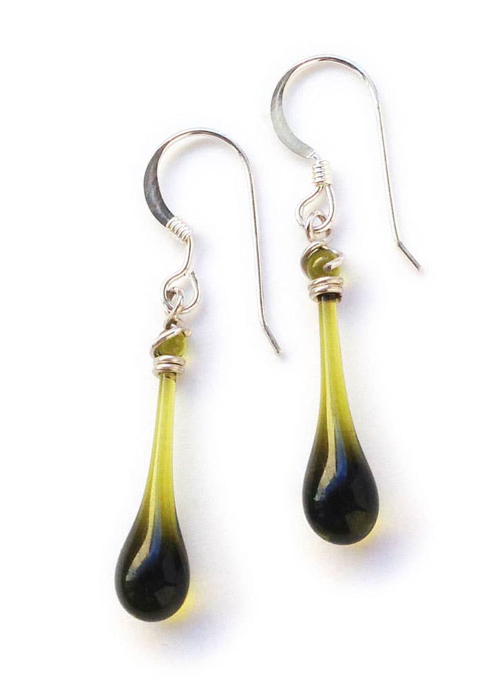 Sundrop Jewelry - Solaris Glass Teardrop Earrings - Recycled Glass Colors