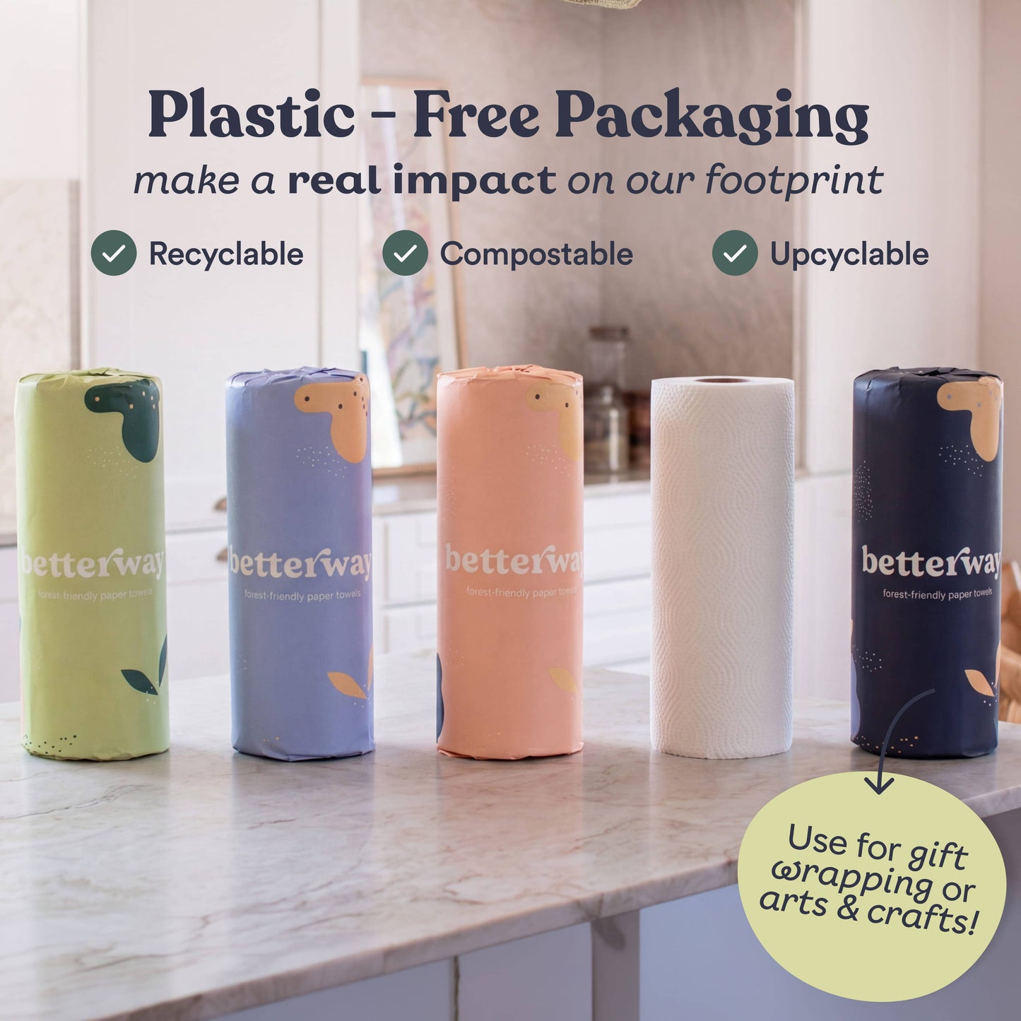 Betterway - Betterway Bamboo Paper Towels (6 rolls/box)