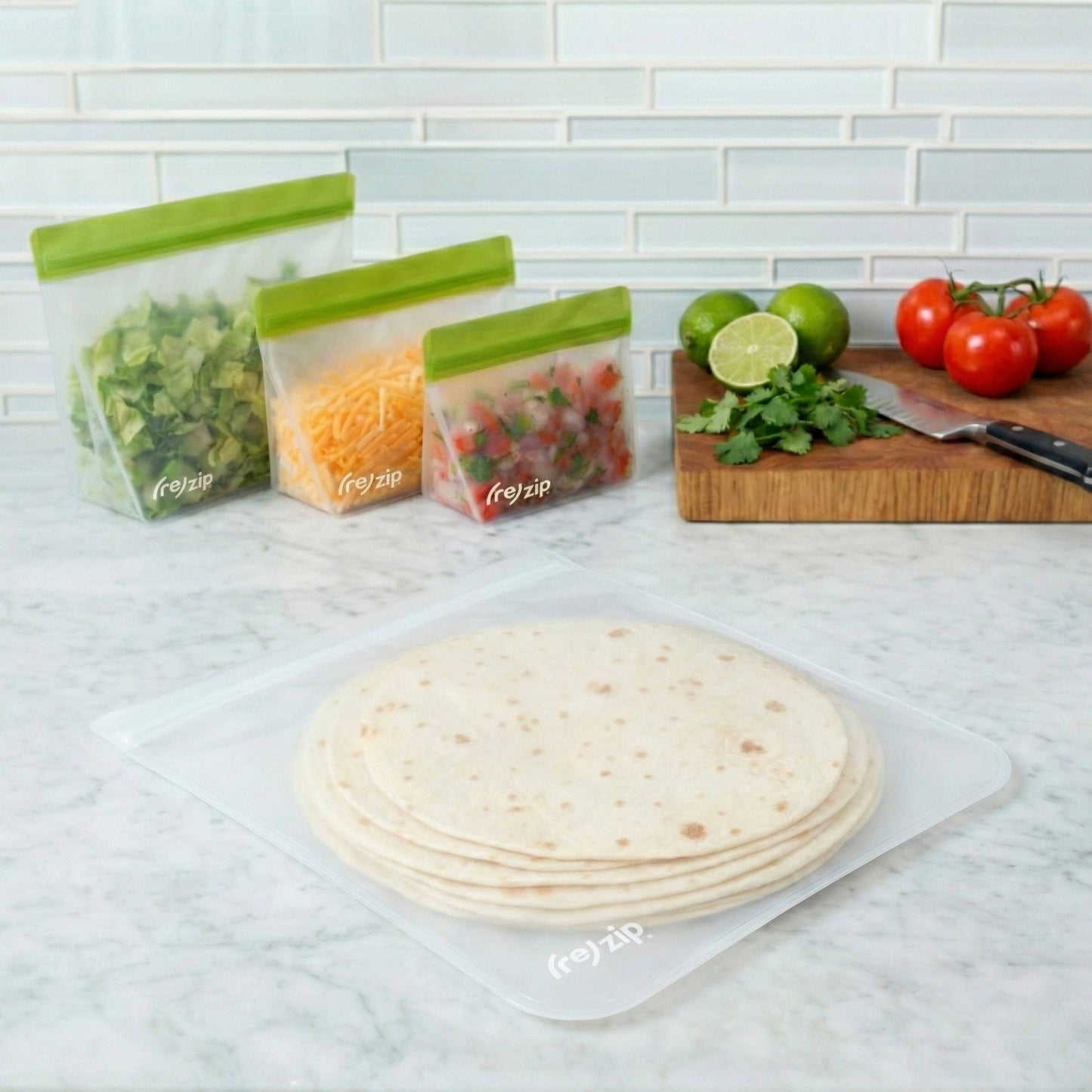 Reusable Flat Gallon Storage Bags - Clear - 2 Pack