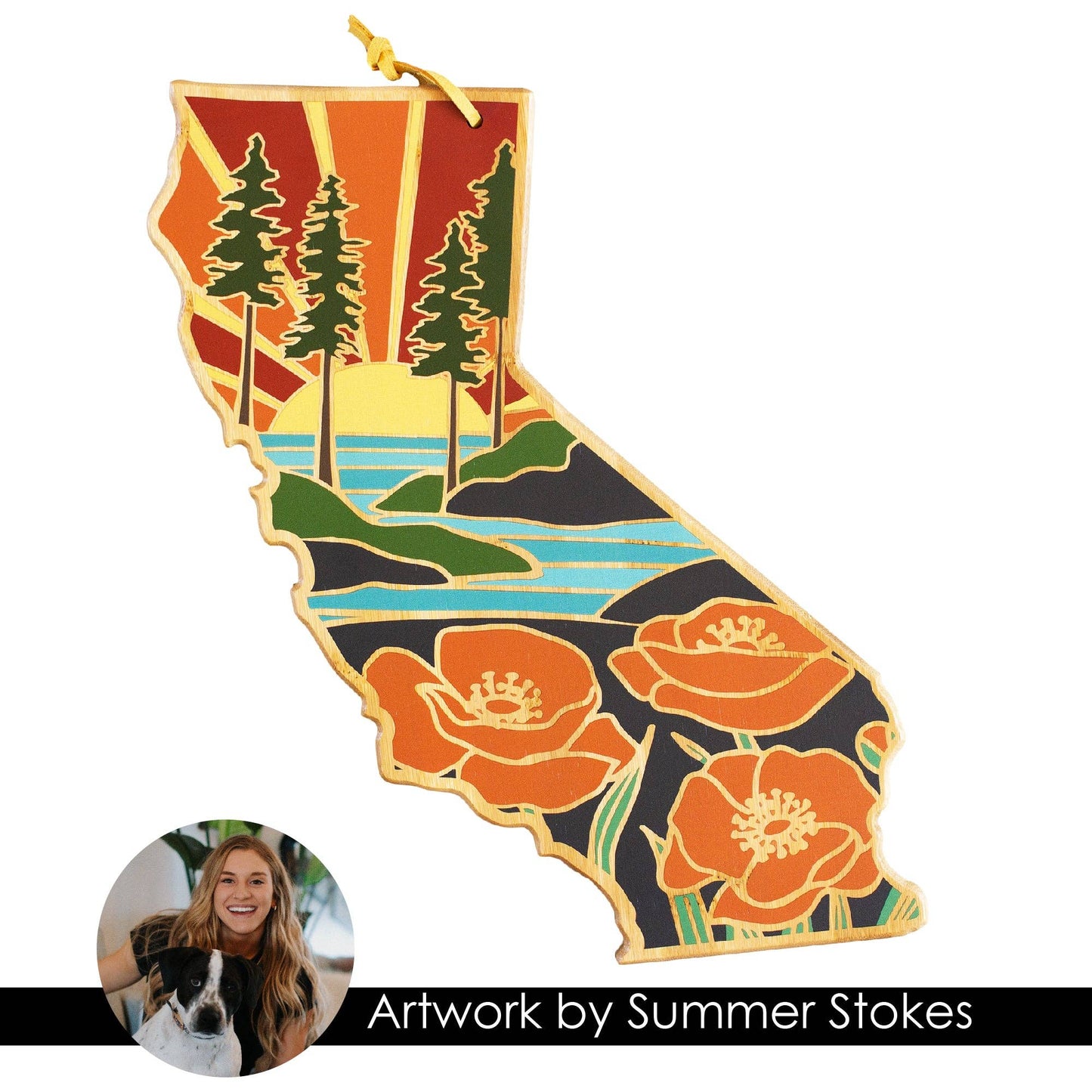 Totally Bamboo - California Cutting Board with Artwork by Summer Stokes
