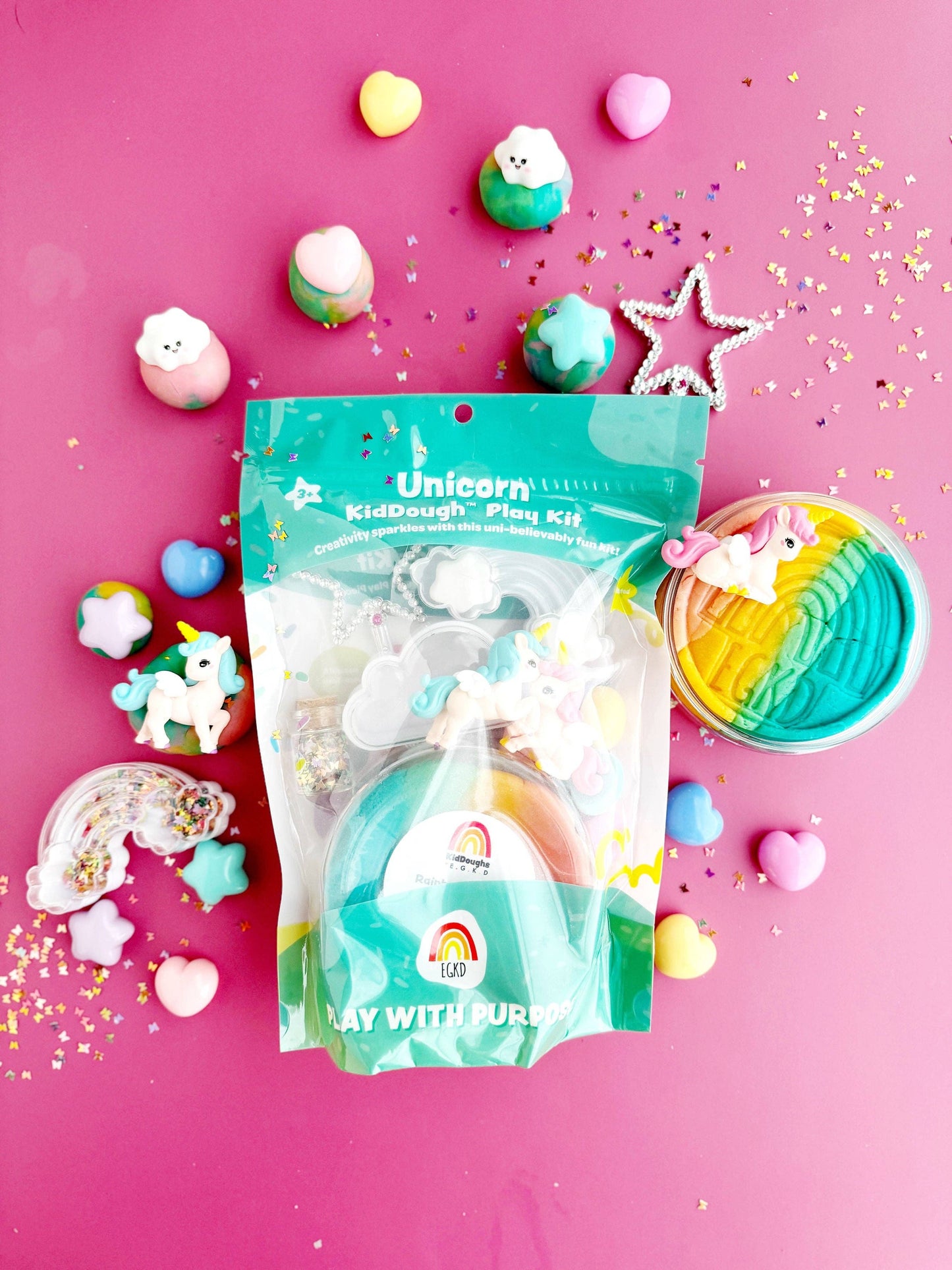 Earth Grown KidDoughs (KidDoughs by EGKD) - Unicorn KidDough Play Kit