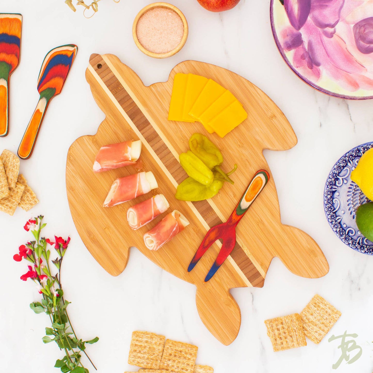 Totally Bamboo - Sea Turtle Shaped Serving & Cutting Board