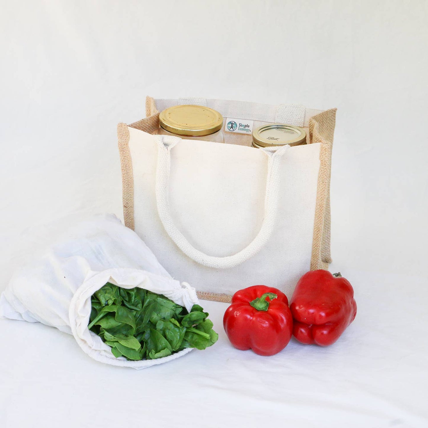 Organic Canvas & Jute Tote -Simple Ecology