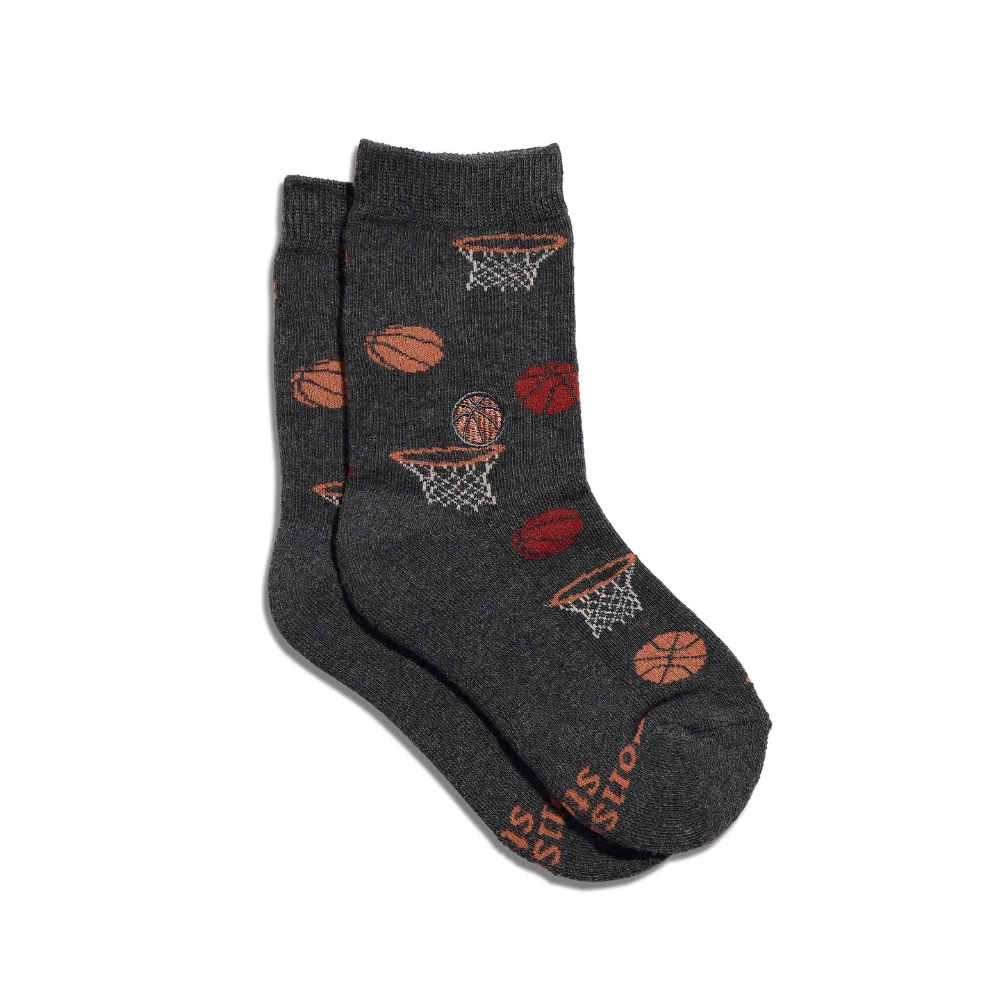 Conscious Step - Kids Socks that Support Youth Sports | Gray Basketballs