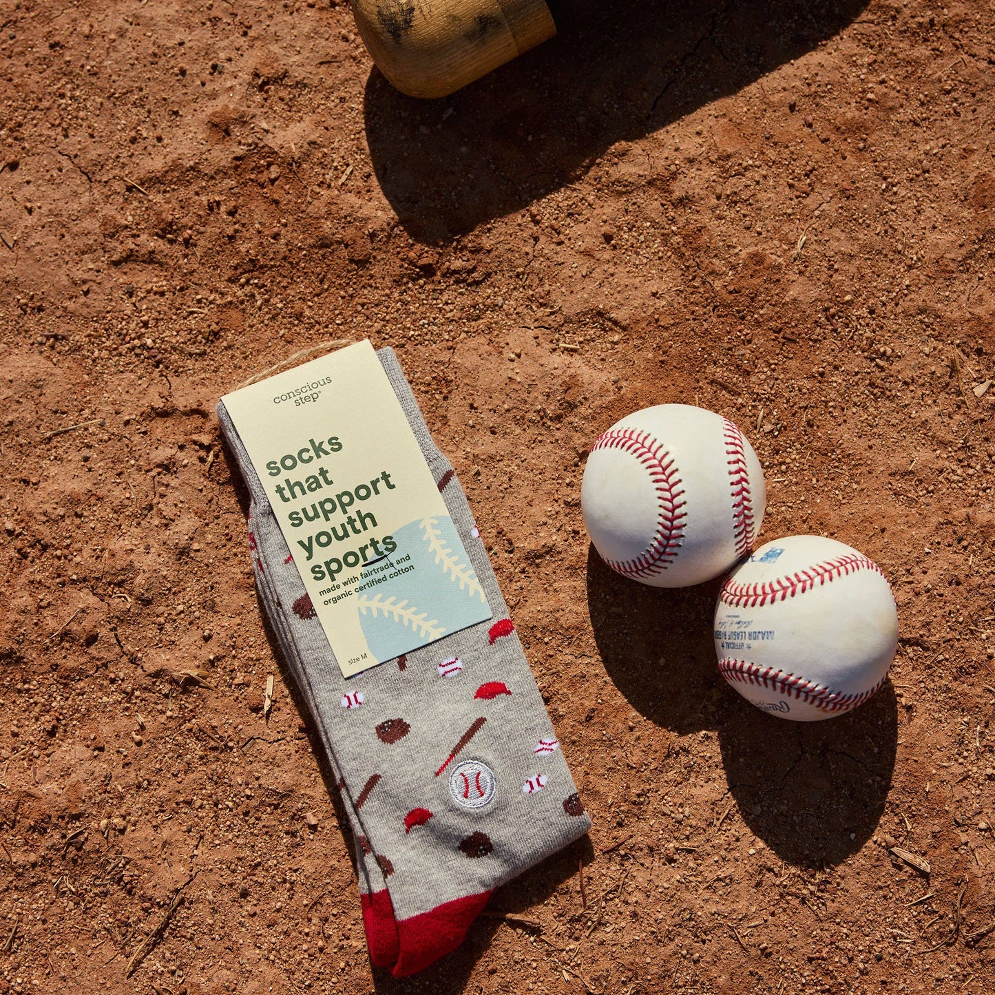 Conscious Step - Socks that Support Youth Sports | Gray Baseballs