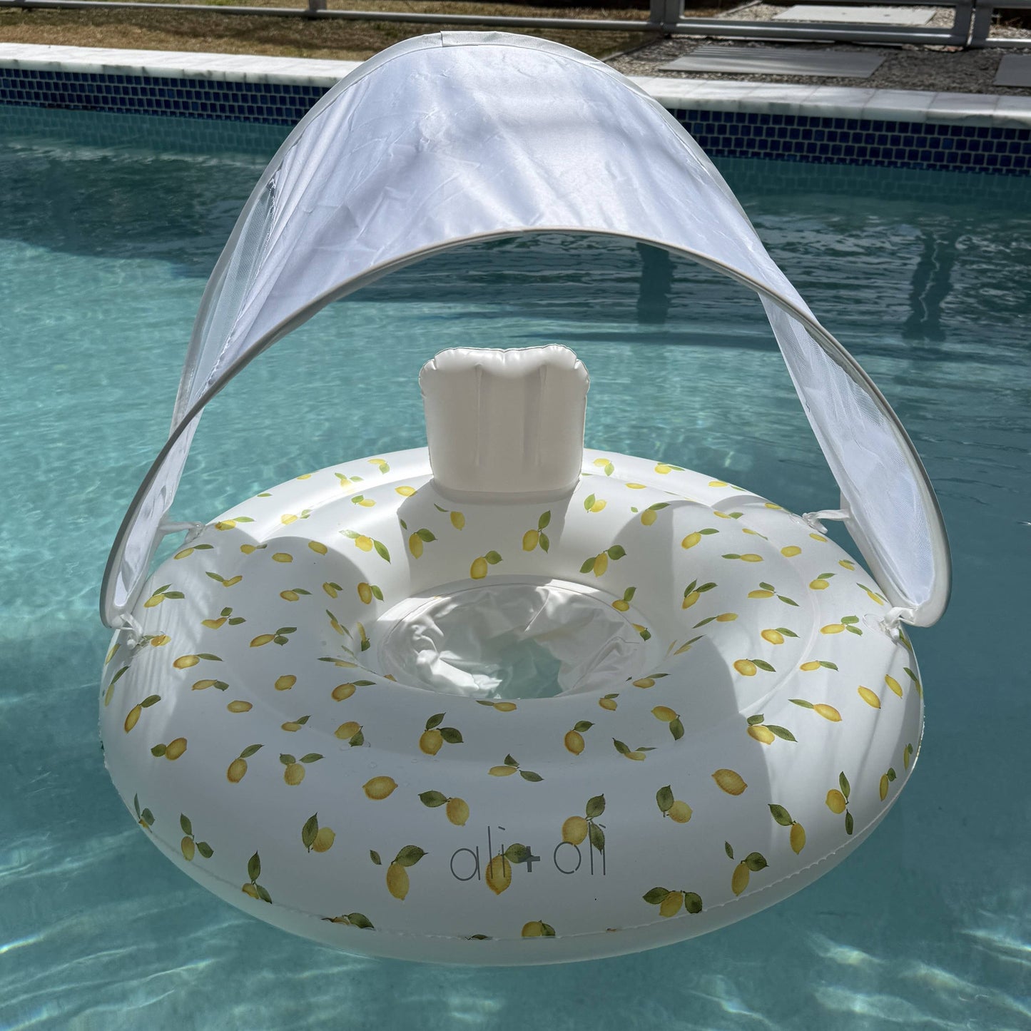 Ali+Oli - Ali+Oli Baby Swim Seat with Sun Canopy (Lemons)
