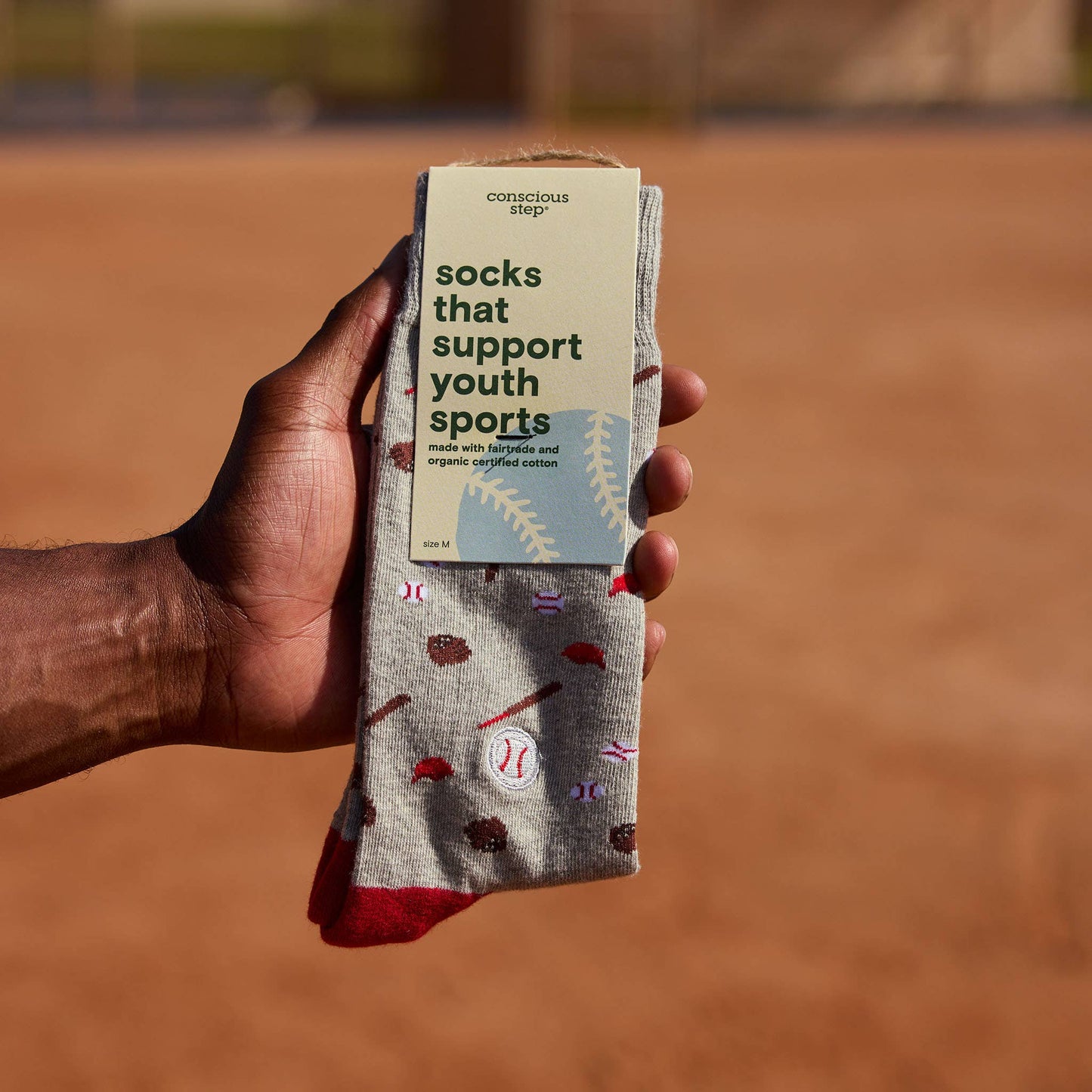Conscious Step - Socks that Support Youth Sports | Gray Baseballs