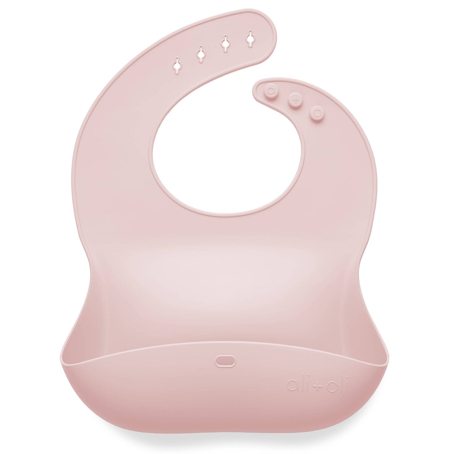 Ali+Oli - Silicone Baby Bib Roll Up & Stay Closed (True Pink)