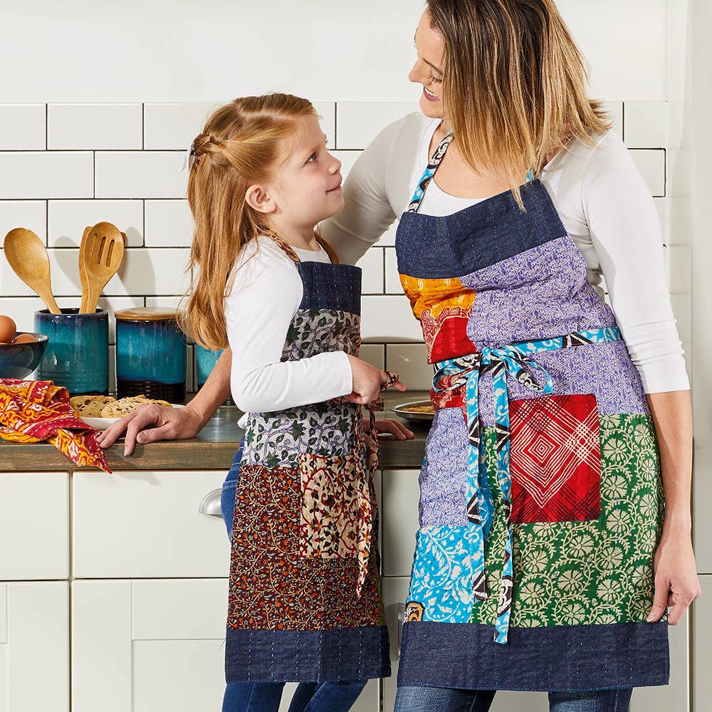 SERRV International - Upcycled Sari & Denim Apron