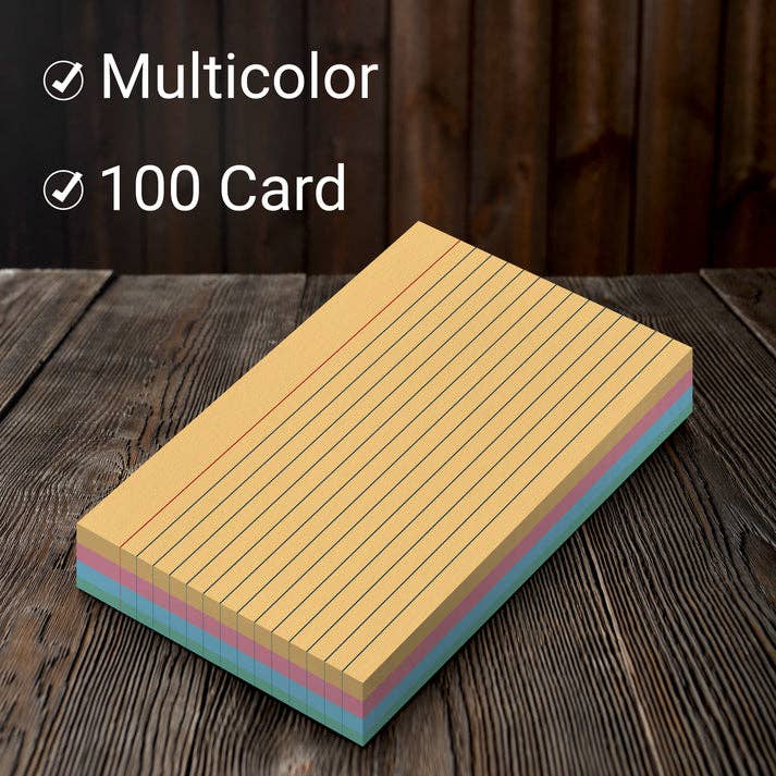 Index Card Ruled , Neon Colored (100 Count)