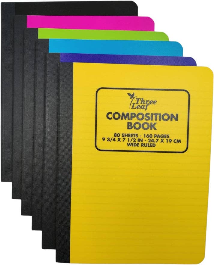 Poly Cover Composition Notebook, Wide Ruled